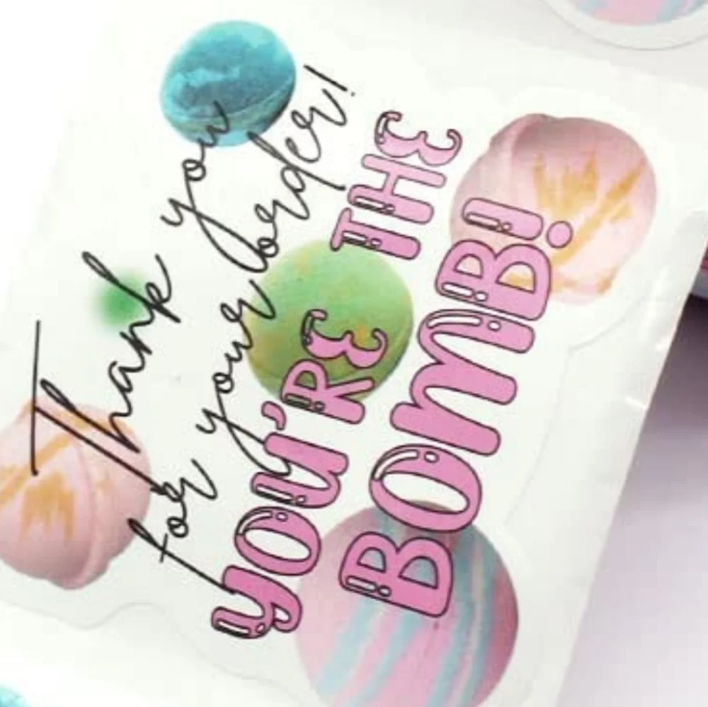 50 CT  Thank You for Your Order Bomb Stickers, Thank You Stickers